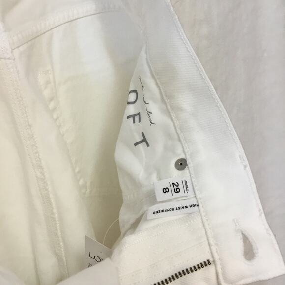 Loft White High Waist Boyfriend Jeans - Picture 8 of 15